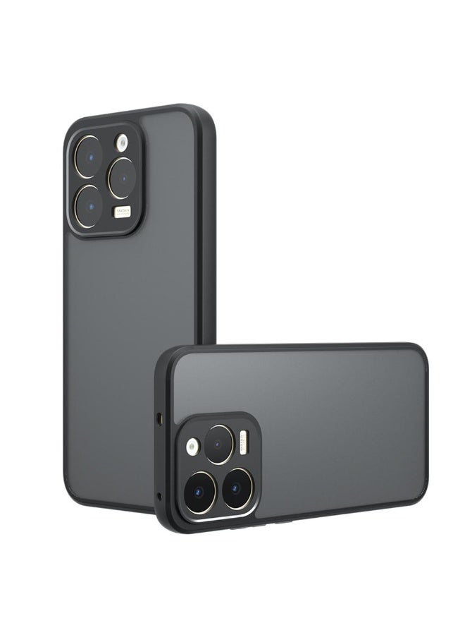 Case Cover Shockproof Hard PC Back Soft TPU Frame Matte Black Slim Protective Cover Compatible with  Realme 15T ( Black) - Image 1